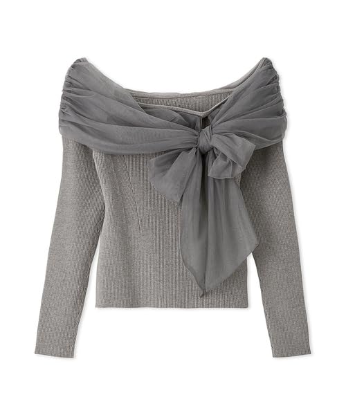 Amazon | [フレイ アイディー] チュールコンビオフショルニット