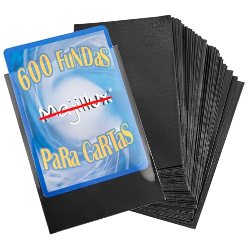 Majillux 600 Fundas Negras para Cartas Coleccionables Negras - Ultra Resistentes y Transparentes - Archivador de Tarjetas para Magic, YuGiOh