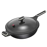 Antihaftbeschichtete Woks und Pfannen mit Glasdeckel, geeignet für Induktions-, Elektro- und...