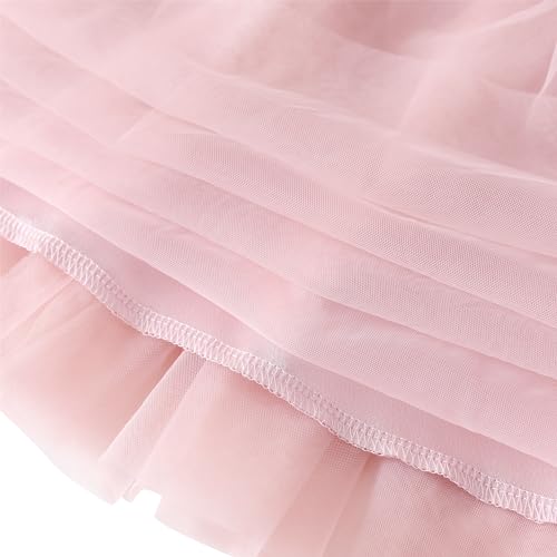 Flofallzique Toddler Tulle Dress Summer Flutter Sleeve Infant Baby Girls Birthday Party Tutu Princess Dresses (3T, Dusty pink) - Thumbnail 7
