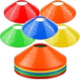 Jonami 20Stk Markierungshütchen Fussball Training Slalom Kegel Markierungsscheiben Trainingszubehör Für Koordination Und Sport – 5 Farben