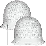 2 Pcs Hair Coloring Highlighting Cap Reusable Silicone Highlight Cap Pull Through Caps for Hair Colo