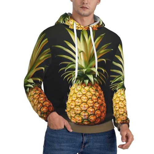 Sweat à capuche homme imprimé peinture ananas en molleton doux