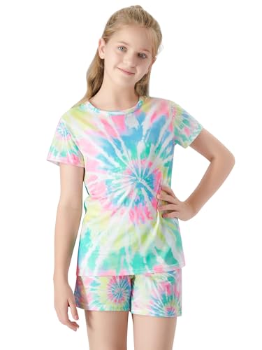 Topgal Summer Pajamas for Girls – Tie Dye Unicorn Mermaid Daisy Short PJ Set Size 6-162