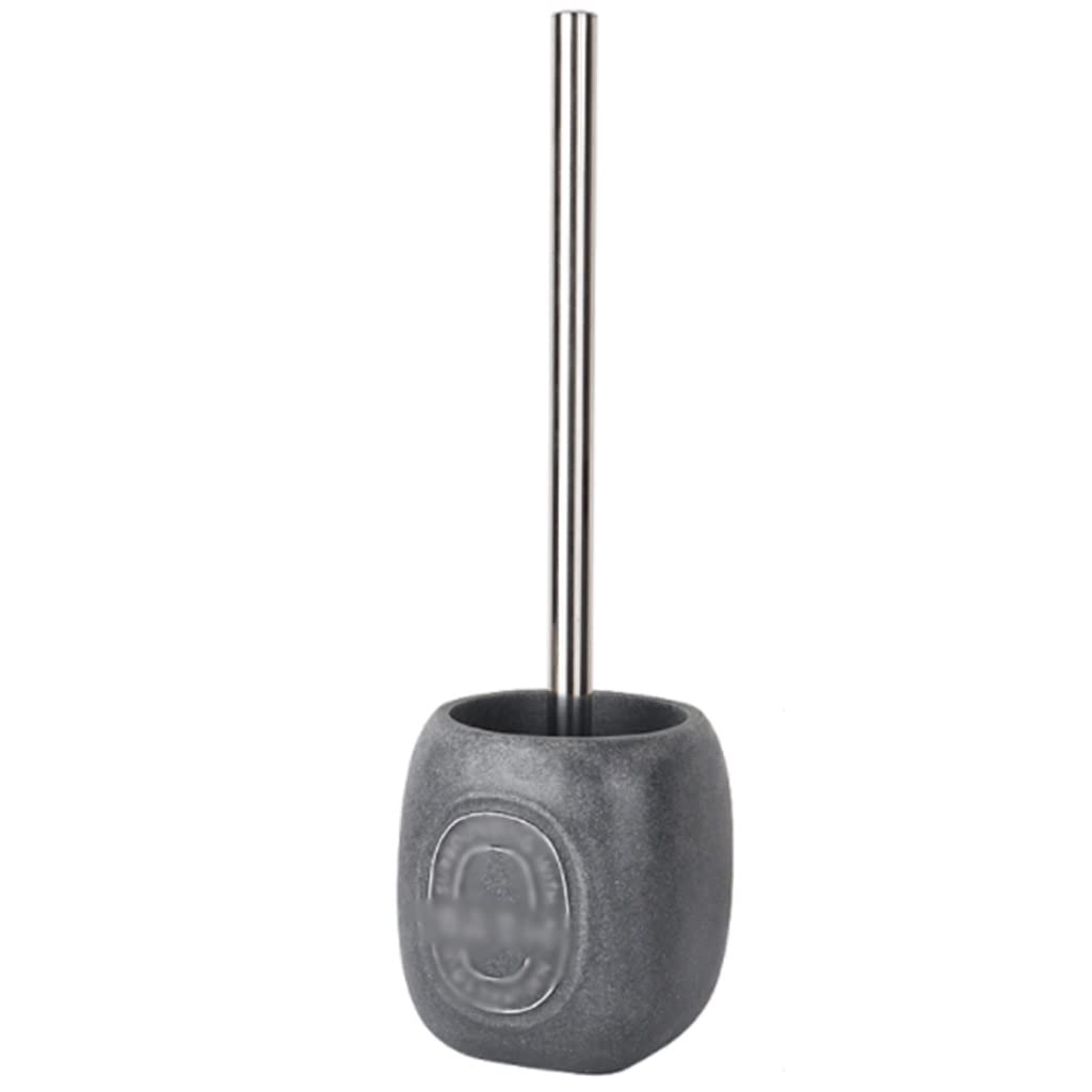 Spazzolone Pennello e Supporto for Toilette for Pavimenti in Piedi, Spazzola for Tazza da Bagno con Manico Lungo Acciaio Inox, Lavagna in Ceramica Rotonda Forniture per la Pulizia