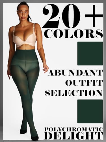 Image of HONENNA Semi Opaque Silky Women Pantyhose Tights, 20+ Colors Invisibly Toe Reinforced 60 Den Size A-E