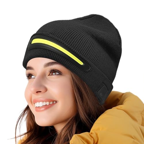 Gorro LED recargable para hombre que elimina el frío y la oscuridad