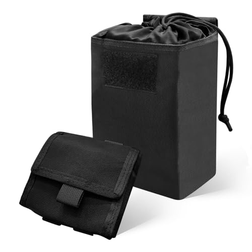 ELVO Molle Dump Pouch, Roll-Up Drawstring Magazine Pouch, Folding Recovery Storage Pack, Utility Dump Pouch Waist Bag for Tactical