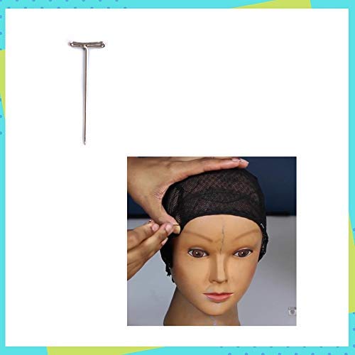 43 Pcs Hair Weave Sewing Needle and Thread Set,2 Hair Sewing Black Thread,20Wig T Pins, C Curved Needles and Needle Threader for Wig Making, Blocking Knitting,Modelling and Crafts (2 Rolls+20 T+ 20C)