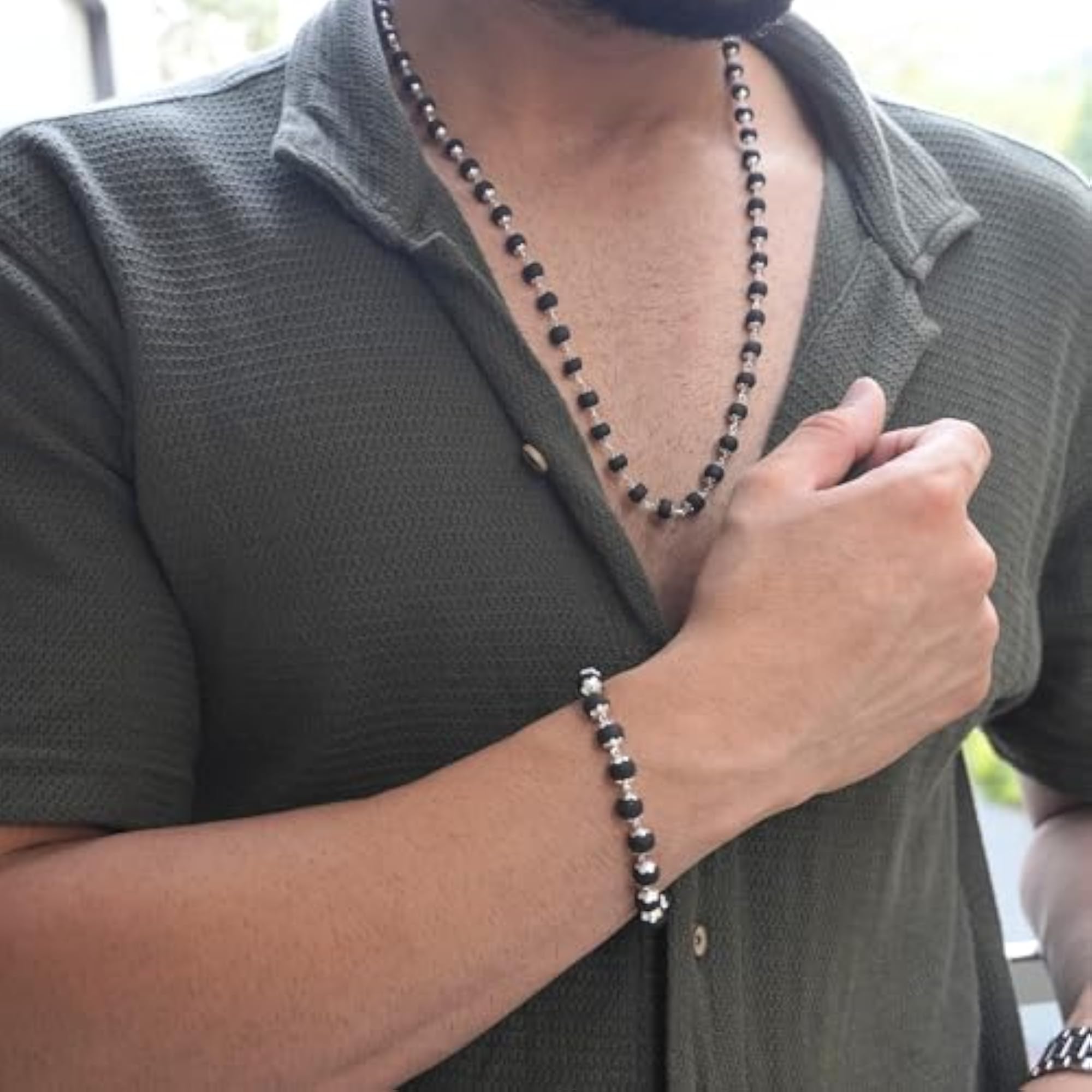 Karungali Mala 54+1 Beads & Bracelet Combo, Lab Tested Ebony Wood