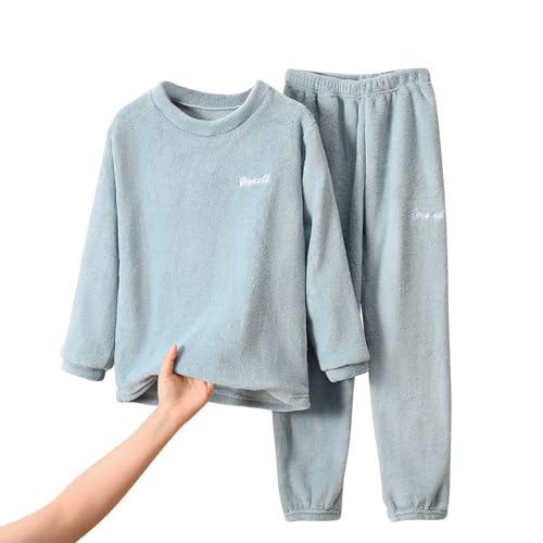 Fleece Flannel Plush 𝗦leep𝚠ear for Kids Solid Fuzzy Soft 𝗣a𝗷amas Set Winter Long Sleeve Pullover 𝗛ome𝚠ear2
