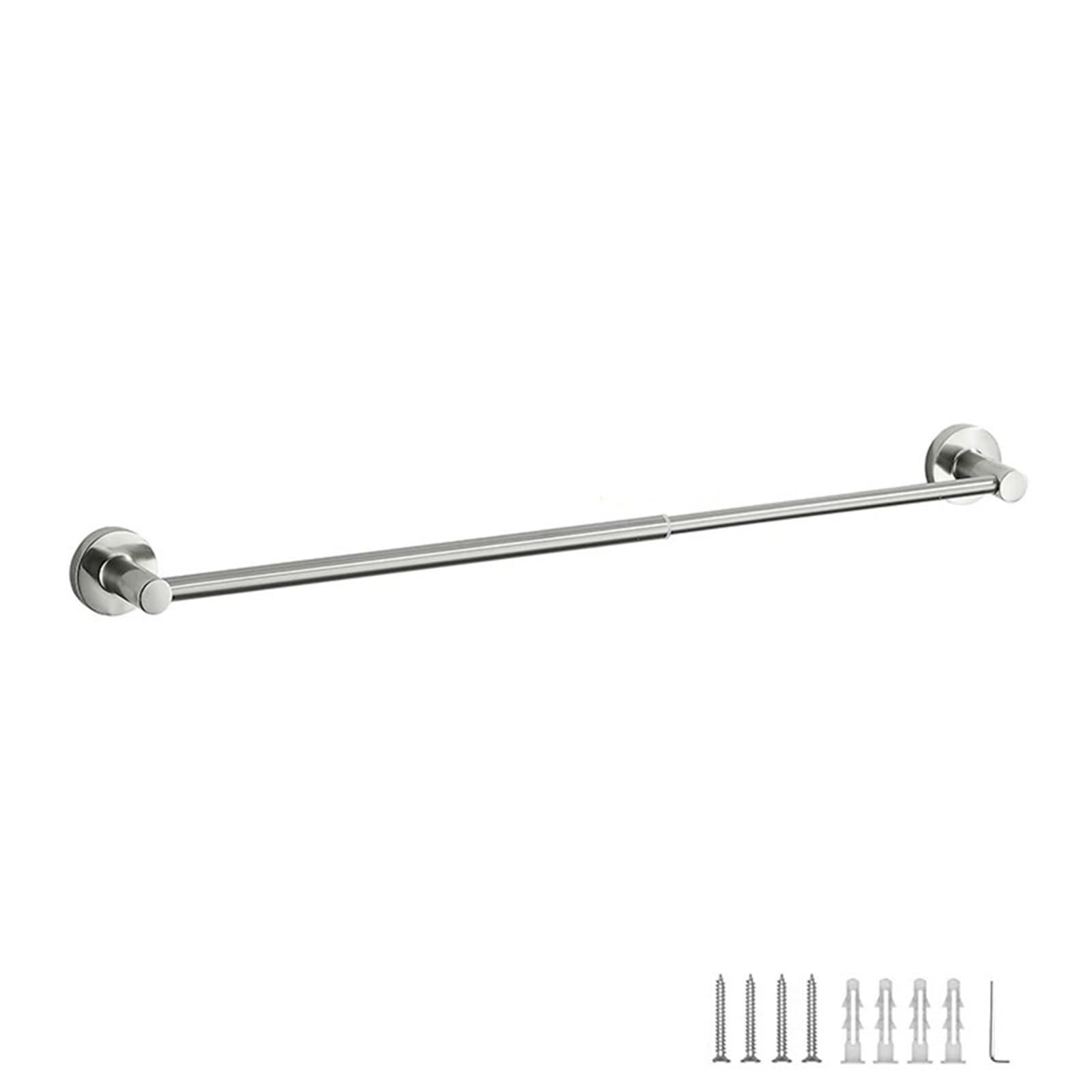 Bathroom towel rail Bathroom Retractable Towel Single Bar Black, Chrome Rack Extended Drying Hanging EL81024(Brush nickel)