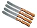Produktbild Schwertkrone Brotzeitmesser Buckelsmesser Brötchenmesser Buttermesser mit Wellenschliff Holzgriff Olivenholz Holzgriff (4 Stück)