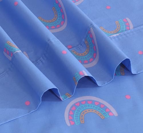 Image of RUVANTI 100% Cotton Percale Sheets Twin Size, Baby Rainbow | Crisp Cooling, Deep Pocket 16 inch, Soft Breathable & Durable, Hotel-Style, 3 Piece Set