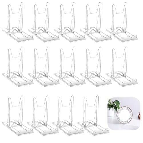 14 Pack Acrylic Book Display Stand - Adjustable Clear Easel Holder Display Collector Stand for Comic Books, CD DVD, Plates, Magazines, Postcard, Artworks, Collectibles & Home Office Decor