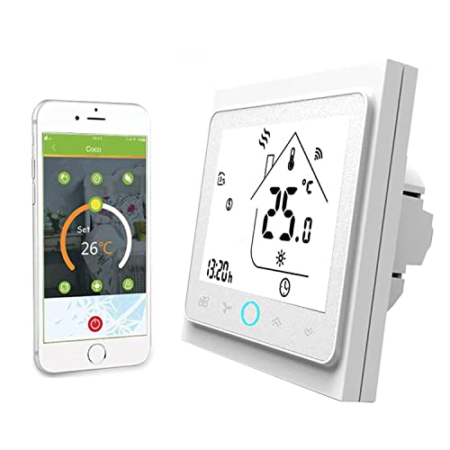 MOES WiFi AC Thermostat Fan Coil Thermostat 4 Pipe White
