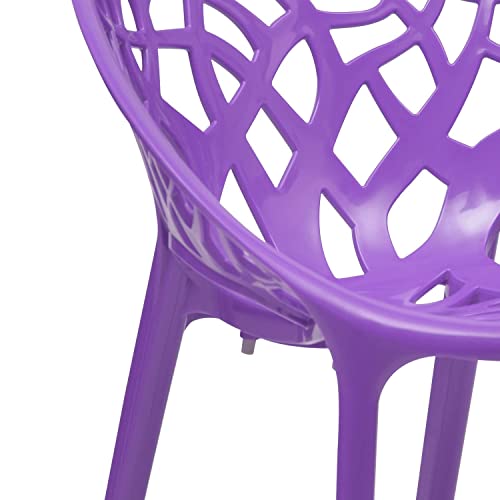 Image of SkyGlamour Crystal PP Oversized Designer Plastic Chair |Chair for Home, Living Room, Garden, Balcony,| Indoor&Outdoor Use | Color: Violet; Set of 1