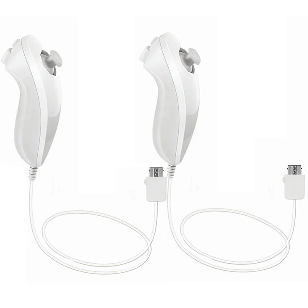 Tevodo Wii Nunchuck Controller, 1 Packs Nunchuck Joystick Compatible with Wii Wii U console(White)