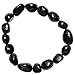 Zenergy Gems Charged Natural Black Tourmaline Crystal Stretchy Bracelet + Selenite Crystal Charger Included Psychic Protection