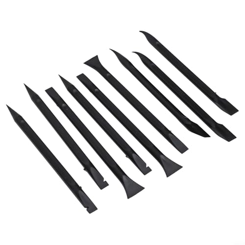 livre Zilimontt Lot de 9 grattoirs en plastique anti-rayures multi-usages avec têtes larges, étroites et pointues pour enlever les autocollants, les étiquettes, la graisse, la peinture et la saleté