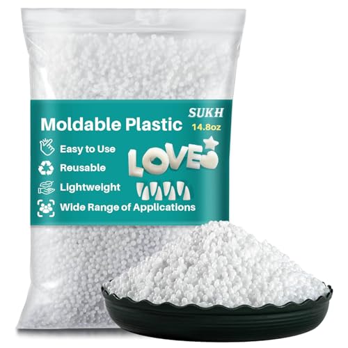 Sukh 14.8oz Moldable Plastic Pellets - Thermoplastic Beads Polymorph Plastic Meltable Reusable Thermal Beads for Crafts,DIY,Cosplay,Temporarily Repair,Modeling,Halloween Vampire Teeth Fangs