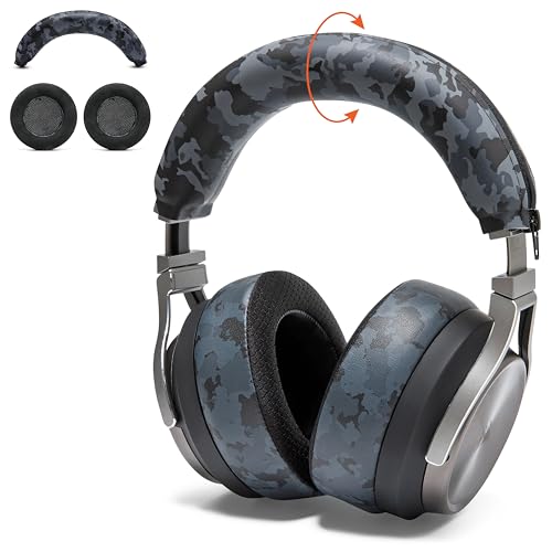 WC Freeze Virtuoso PadZ and Silicone BandZ Bundle Pack for Corsair Virtuoso Headphones | Cooling Gel Replacement Earpads and Silicone Headband Cover | Black Camo
