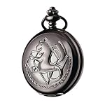 BOSHIYA Herren Taschenuhr Fullmetal Alchemist Vintage Steampunk Quarz Taschenuhr für Herren Anime Merch Cosplay Zubehör