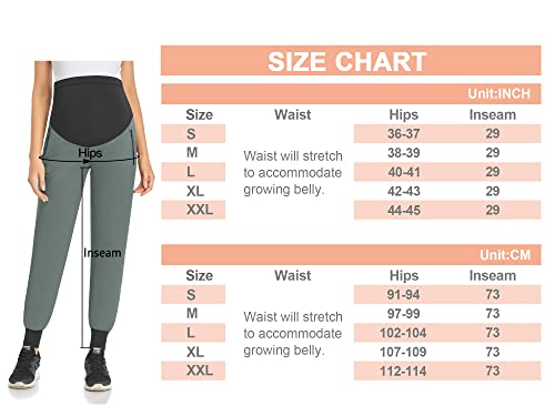 Amposh Women's Maternity Quick-Dry Pants Workout Scrub Joggers Pregnancy Sweatpants(Black, M) #TOP5