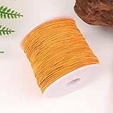 Gadpiparty Elastische Perlenschnur 1mm Senfgelb 100m Rolle Strapazierfähiger Schmuckfaden für Armbänder Halsketten Selbstgemacht Glatter Elastischer Schmuckstrang für Perlen