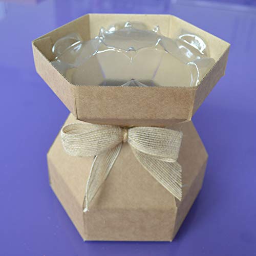 Purple Cupcakes Cupcake Bouquet Box - Kraft - Including an invisiTray - and Also a Matching Hessian Bow
