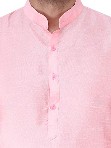 Image of HUZUR Men's Silk Solid Straight Long Kurta Pyjama Set| Ethnic Wear