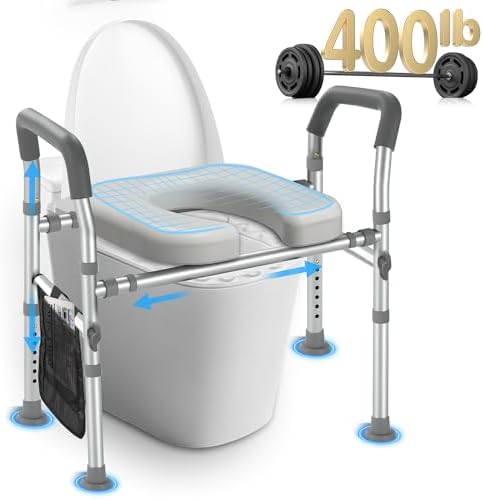 Amazon.com: Raised Toilet Seat with Handles, FSA/HSA Eligible Heavy ...