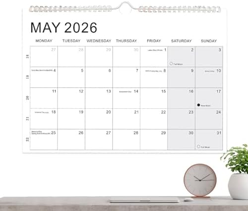 TOBJA Wandkalender 2026 A3 Overzichtelijke Kalender Met Feestdagen En Weeknummers Jaarkalender Din 30 X 42 Cm 2769192211