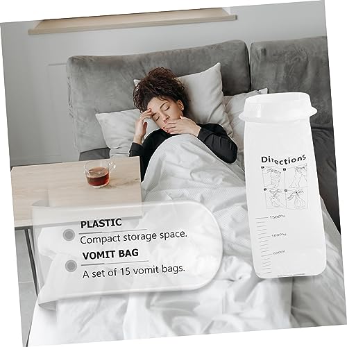 KOMBIUDA Saco De Vômito 15 Unidades Sacos De Doente Branco Viagem Necessidade Doméstico Saco De Limp