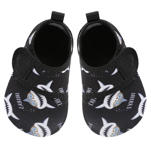 L-RUN Barefoot Baby Shoes Water Shoes for Toddler Aqua Socks for Beach Pool Surfing Walking Black 6-12 Months=EU17-18