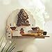 Wooden Wall Mounted Hanging Table top Temple Pooja Mandir God Stand Shelf for Storage and Idols Decoration for Home Office and Gifting (White Design-2)