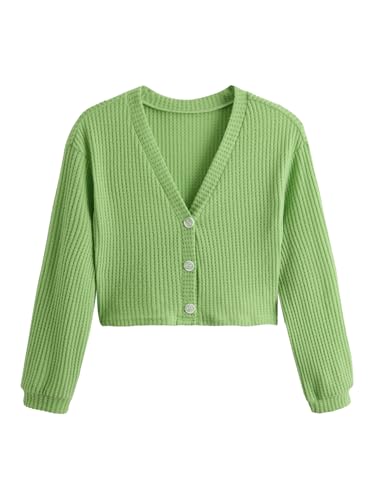 Image of SweatyRocks Women's Long Sleeve Button Front V Neck Soft Cardigan Sweaters