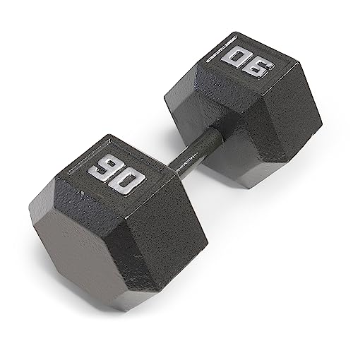 Marcy 90lb Cast Iron Hex Dumbbell, Single, IV-2090, Black, 90lbs by MARCY - Used condition - US$129.32