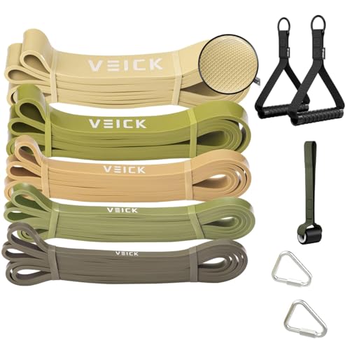 Image of VEICK Pull Up Resistance Bands Set, Heavy Stretch Workout Bands, Fitness Assistance Bands for Men Women, Portable Exercise Equipment for Home Gym Office Travel