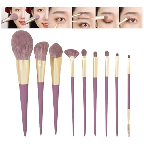Makeup Brishes - 9 Piece Soft Non Slip Beauty Facial Blender - Makeup Brushes for Women | for Women Skin Lip Brow Eyebrow Eyelas