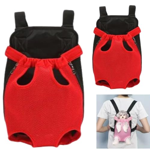 Mochila Canguru para Transporte de Cachorros e Gatos, Tecido Acolchoado e Respirável, Alças Ajustáve
