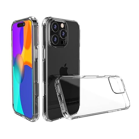 ONES Etui Silikonowe na iPhone 16 Pro, Przezroczyste z Wzmocnionymi Brzegami, Futerał z Wbudowanym Głośnikiem Fizycznym, Wzmocniona Ochrona Przed Upadkami, Anti-Yellowing, Idealne Dopasowanie
