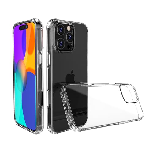 ONES Etui Silikonowe na iPhone 16 Pro, Przezroczyste z Wzmocnionymi Brzegami, Futerał z Wbudowanym Głośnikiem Fizycznym, Wzmocniona Ochrona Przed Upadkami, Anti-Yellowing, Idealne Dopasowanie