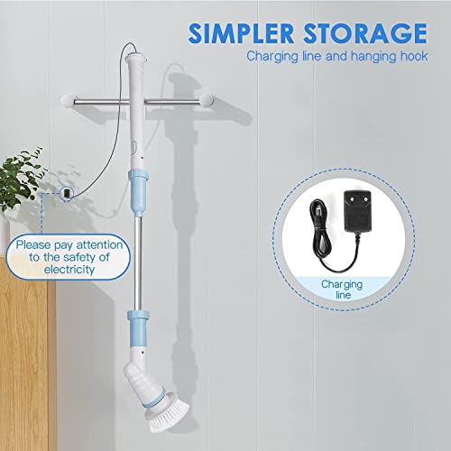 Home Essentials Cleaning Supplies,Electric Spin Scrubber,Electric Cleaning Brush With Handle,Power Scrubbers For Cleaning Bathroom #TOP7