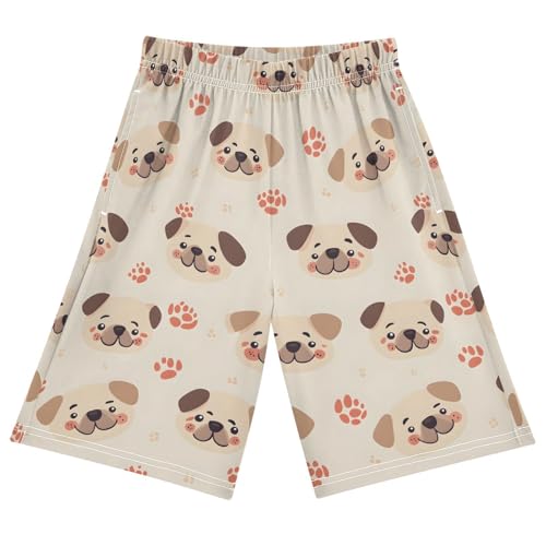 ALAZA Funny Dog Paw Print Pajama Shorts Elastic Waist Casual Sleep Shorts with Pockets Size 6-14 - Main Image