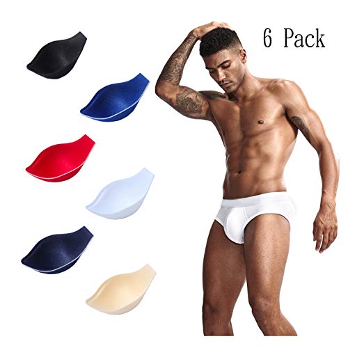 Mobrwuvs Men's Underwear Swimwear Briefs Pad Bulge Enlargement Sexy Sponge Mats Coasters Swimming Trunks Thongs Shorts Cups（6Pack） #TOP1