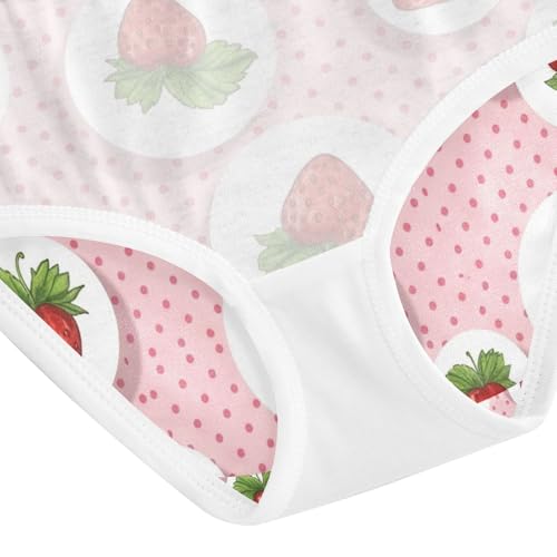 Cute Red Strawberries Pink Toddler Girls Underwear, Girl Underwear, 2T–8 Years4