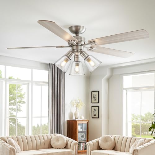 Image of 4 Pack Clear Glass Shade Replacements, Bell Shaped Glass Shade Covers, 4.72 inchHigh, 4.72 inchDiameter,2.12 inchFitter, High Transmittance Trapezoidal Lampshade