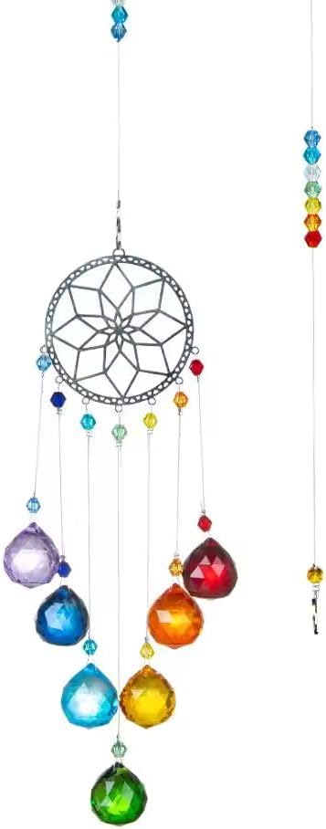 Crystal Chakra Ball Suncatcher – Hanging Prism Window Ornament, Rainbow Maker for Home, Room, and Outdoor Decor