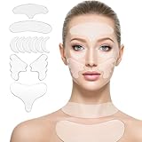 Neck Wrinkle Patches- Reusable Silicone Facial Pads for Face Fine Lines, Forehead Wrinkles, Smile Lines, Overnight Sleeping Neck Chest Anti Wrinkle Patches for Women Men, Soft Skin-Friendly Set 11pcs